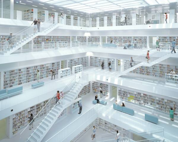 Photograph Michael Schnabel Stadtbibliothek Stuttgart Architect Eun Young Yi on One Eyeland